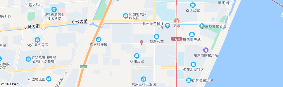 杭州十号大街二十一号路口_公交站地图_杭州公交_妙搜公交查询2024