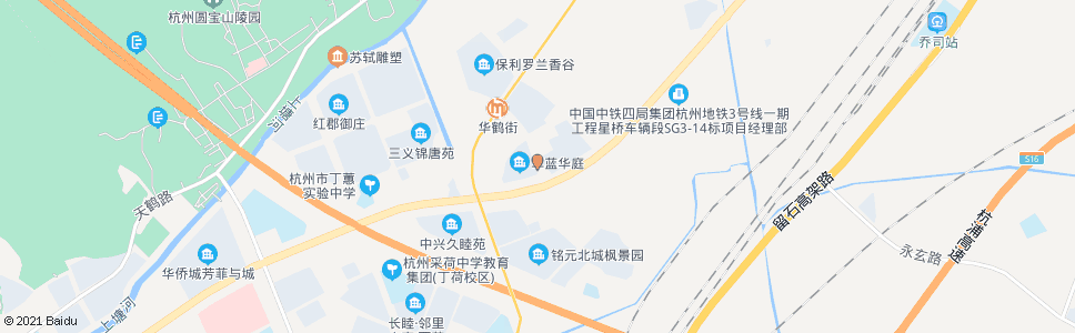 杭州华鹤街临丁路口_公交站地图_杭州公交_妙搜公交查询2025