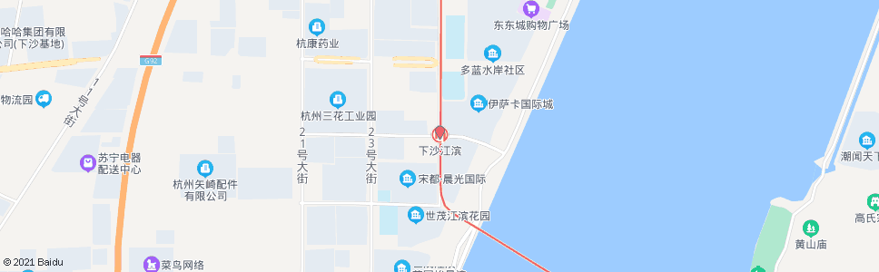 杭州下沙江滨站_公交站地图_杭州公交_妙搜公交查询2024