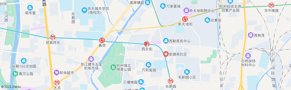 杭州白石路西文街口_公交站地图_杭州公交_妙搜公交查询2024