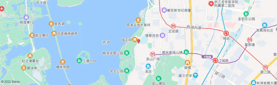 杭州钱王祠_公交站地图_杭州公交_妙搜公交查询2024