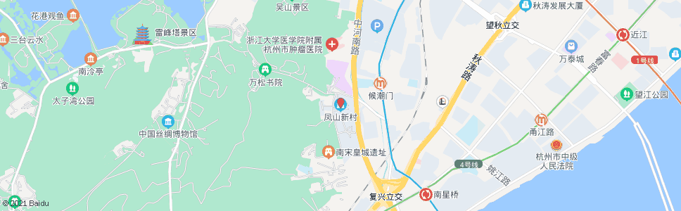 杭州凤山新村_公交站地图_杭州公交_妙搜公交查询2024