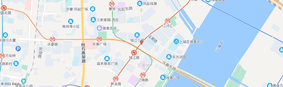 杭州地铁钱江路站(庆春东路)_公交站地图_杭州公交_妙搜公交查询2024