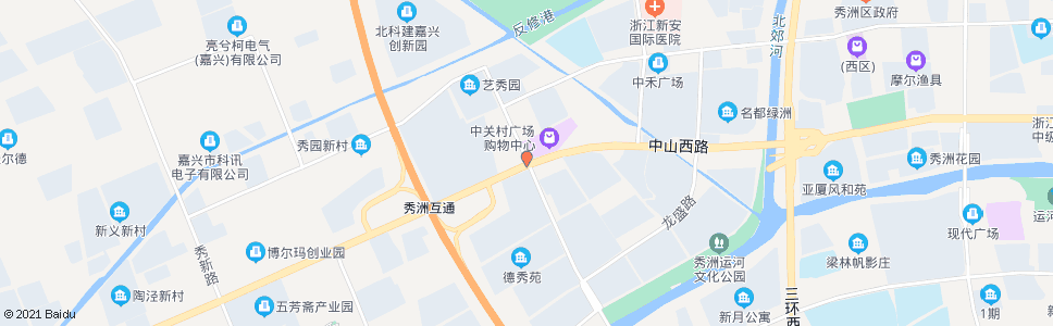 嘉兴中山西路秀园路_公交站地图_嘉兴公交_妙搜公交查询2025