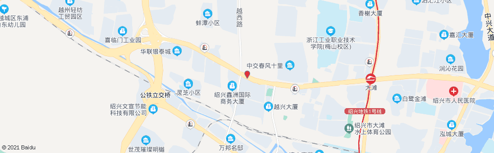 绍兴正大装饰商城(市交通工程公司)_公交站地图_绍兴公交_妙搜公交查询2024